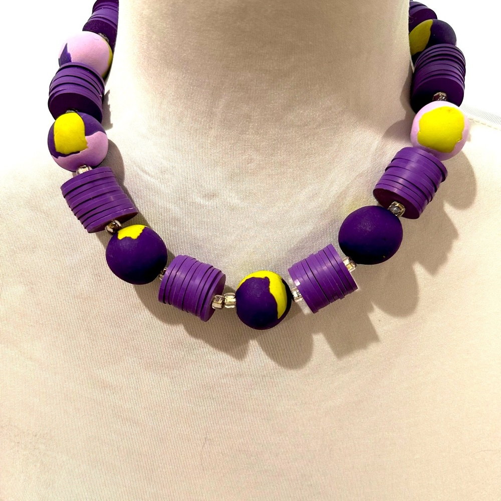 BRAND NEW ✨ Artisan made chunky hand-rolled artist clay & jumbo Heishi beads.